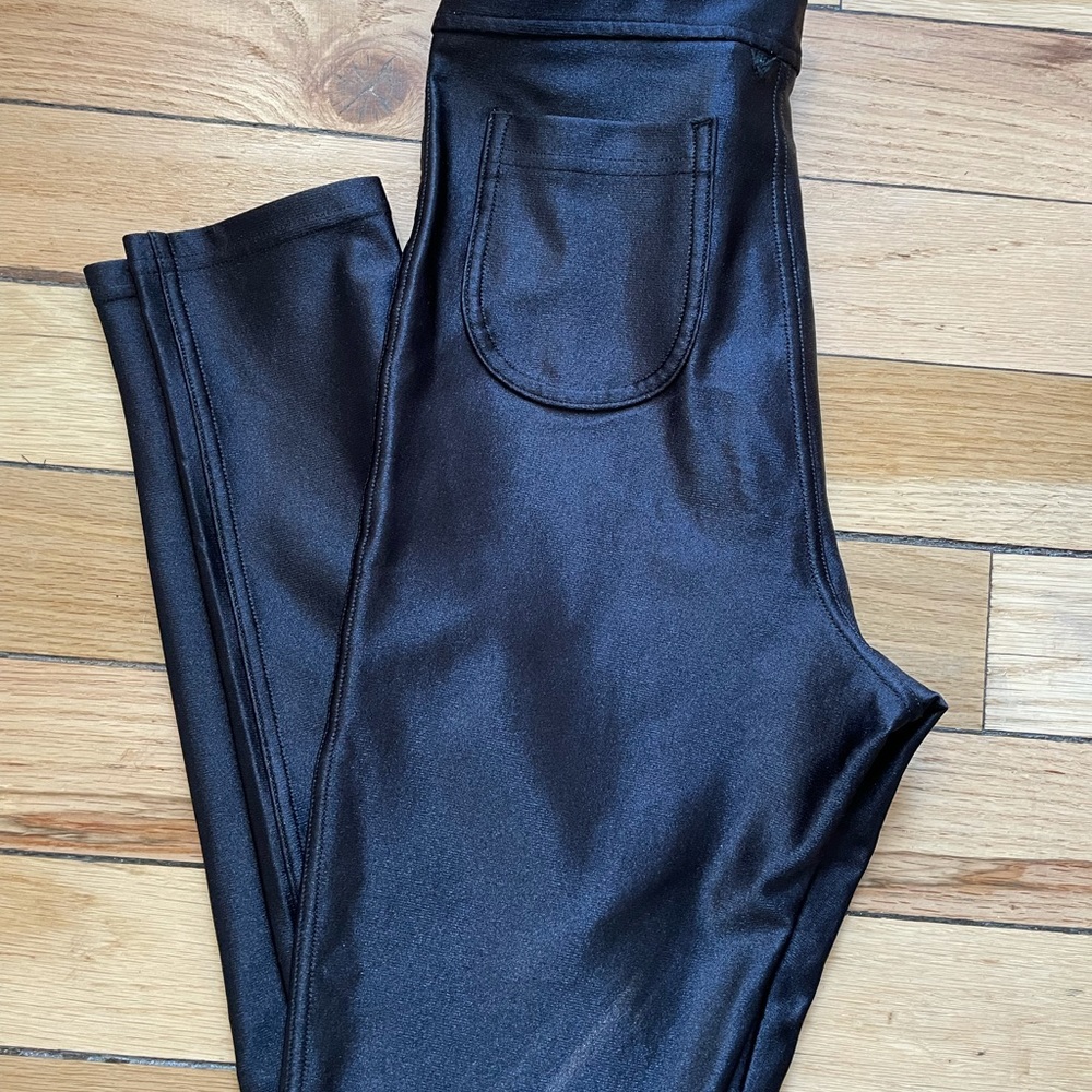 American Apparel deadstock shiny skinny high waisted pants